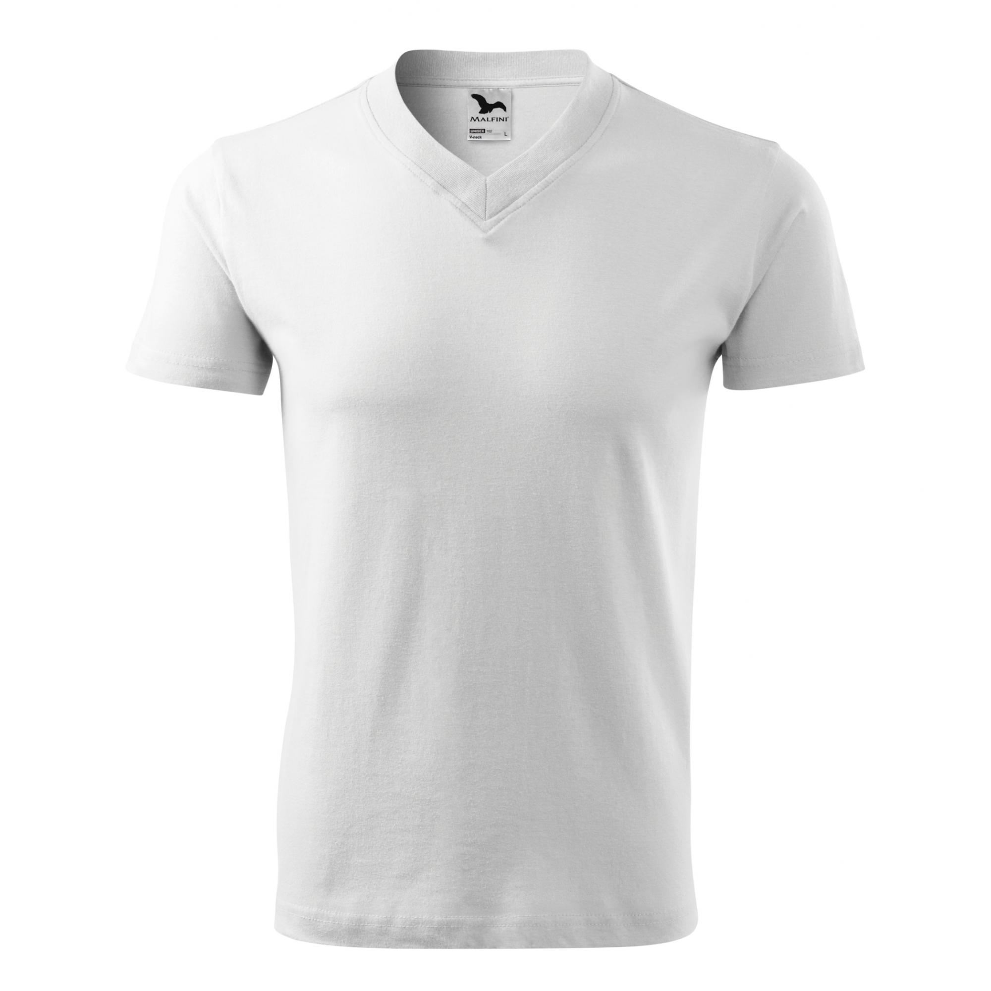Tricou unisex V-neck 102 Alb XL