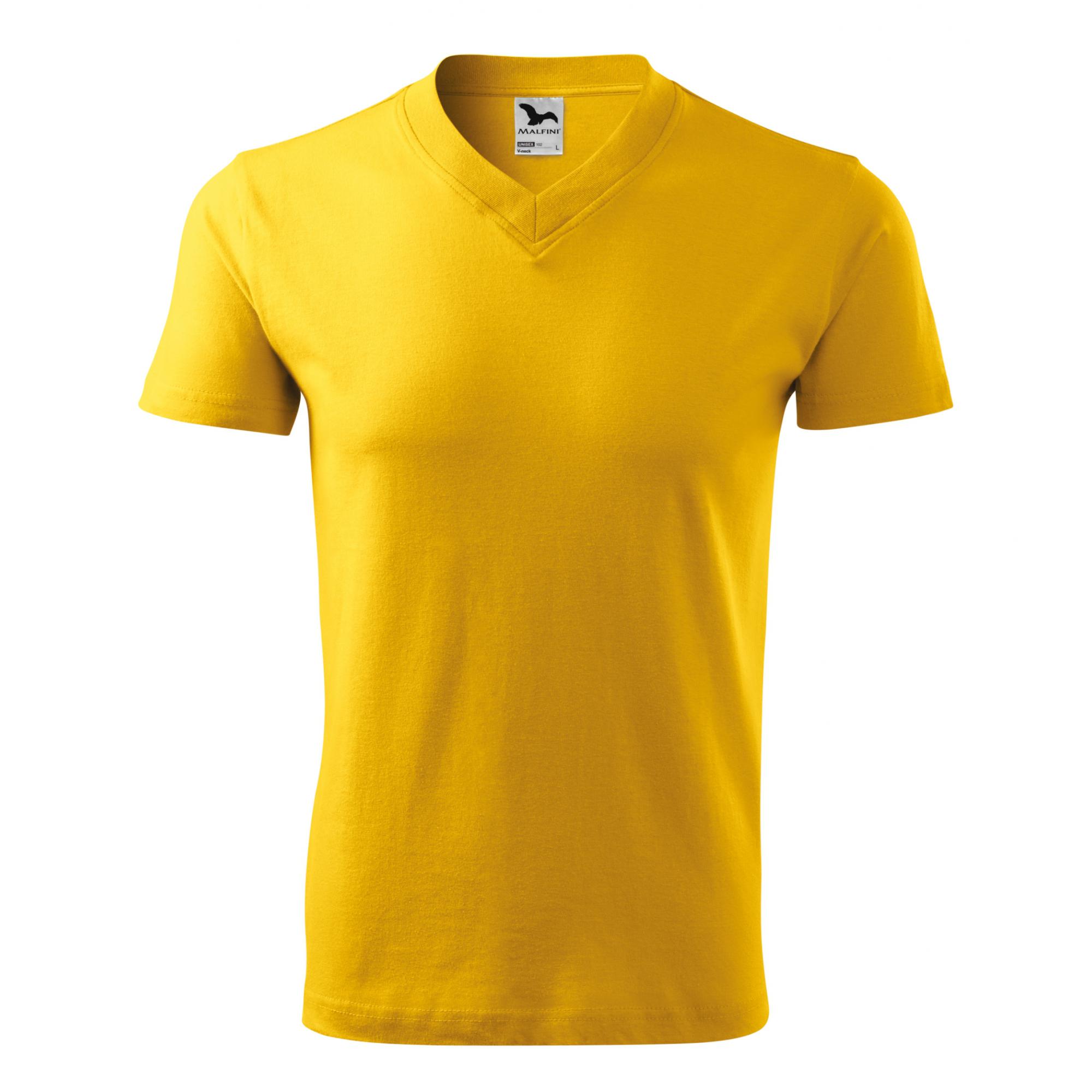 Tricou unisex V-neck 102 Galben XL