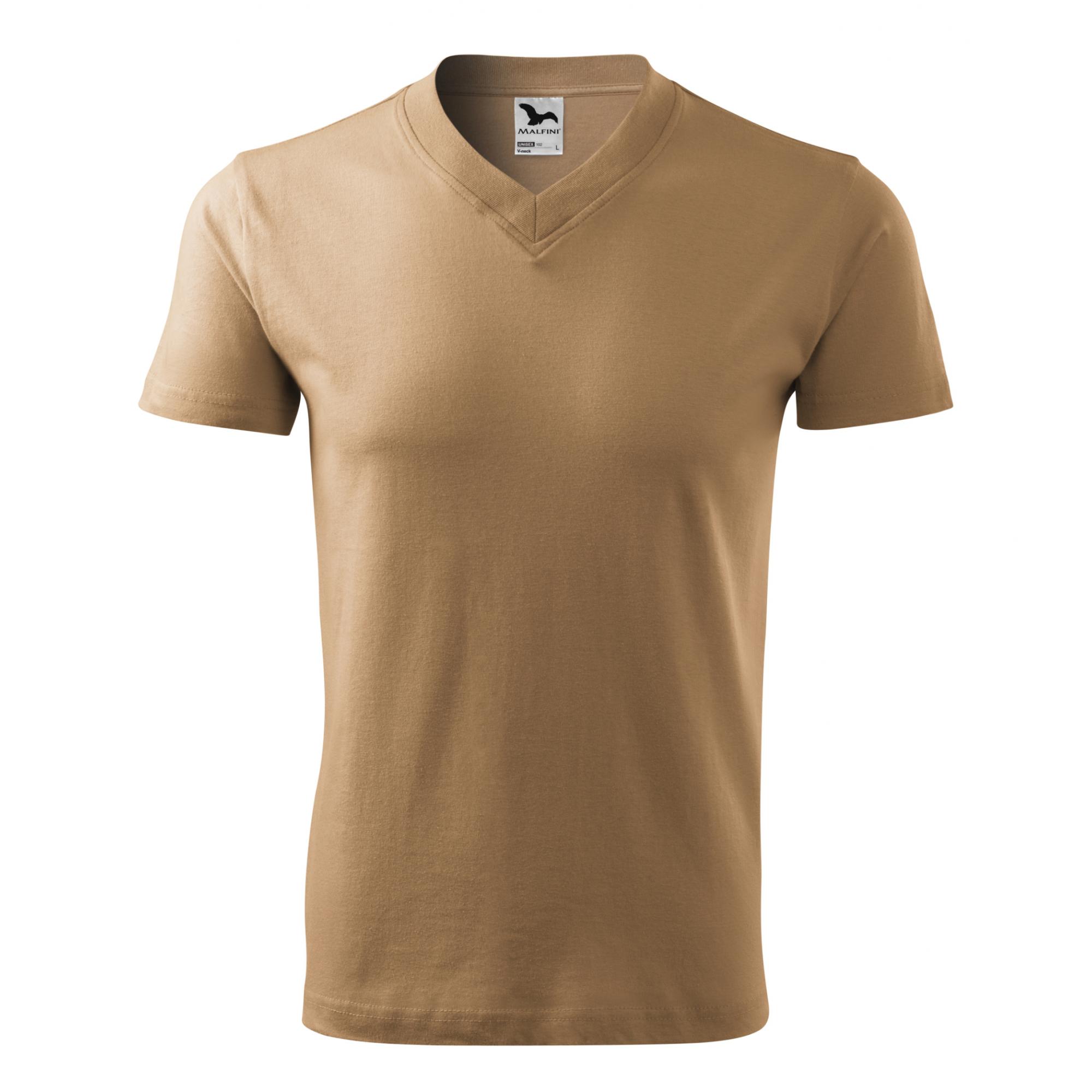 Tricou unisex V-neck 102 Nisip S
