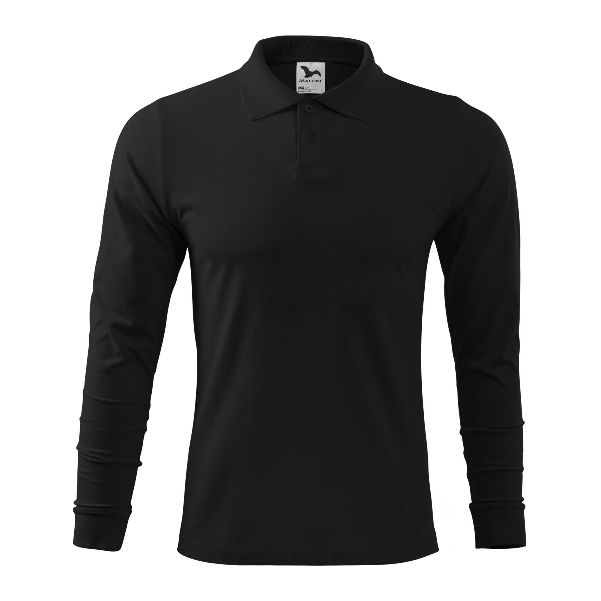 Tricou polo pentru bărbaţi Single J. LS 211 Negru XXL