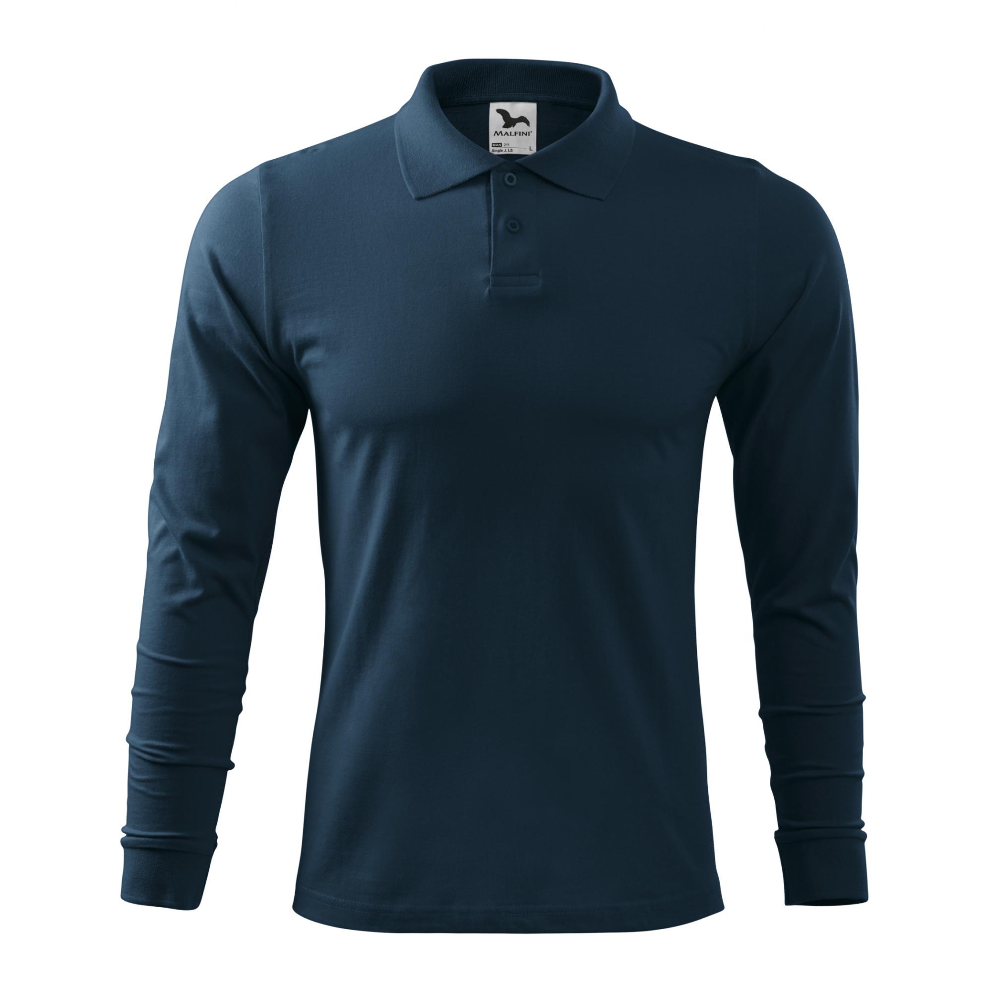 Tricou polo pentru bărbaţi Single J. LS 211 Albastru marin XL