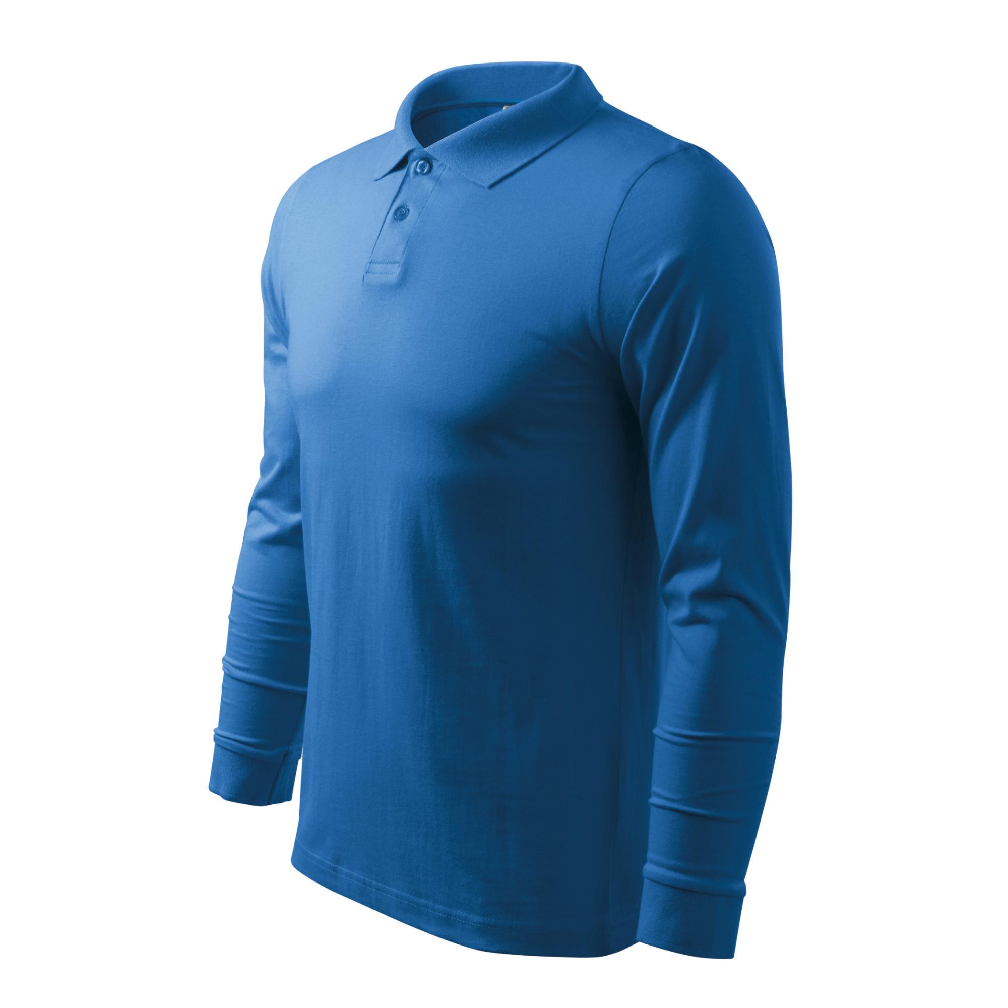 Tricou polo pentru bărbaţi Single J. LS 211 Albastru azuriu