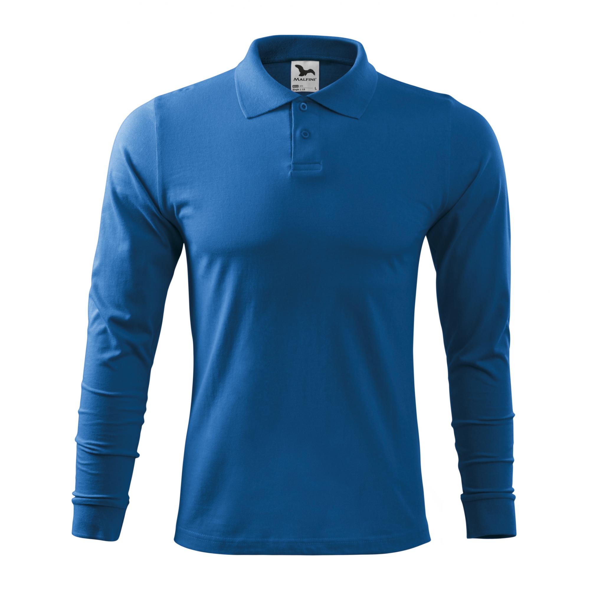 Tricou polo pentru bărbaţi Single J. LS 211 Albastru azuriu M