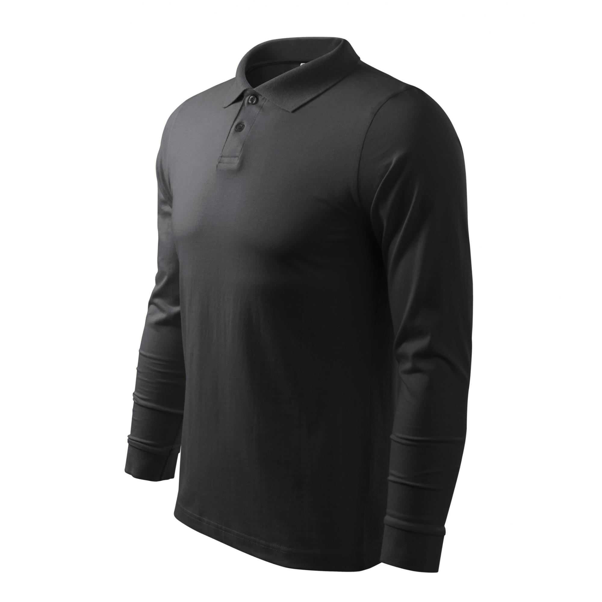 Tricou polo pentru bărbaţi Single J. LS 211 Ebony gray