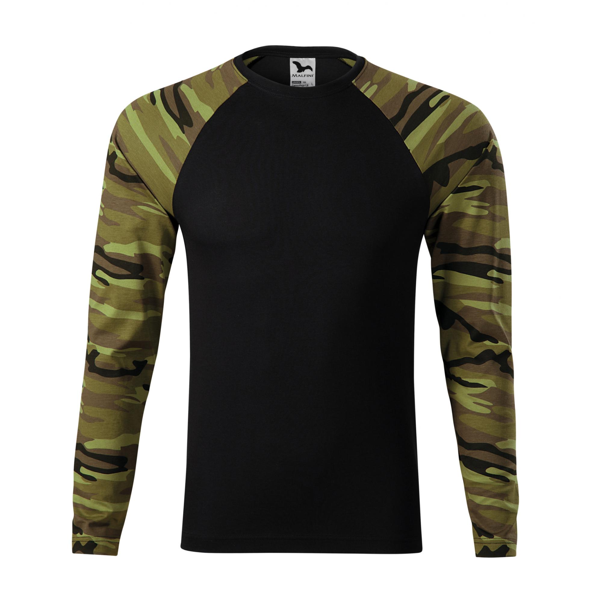 Tricou unisex Camouflage LS 166 Camuflaj verde XXL