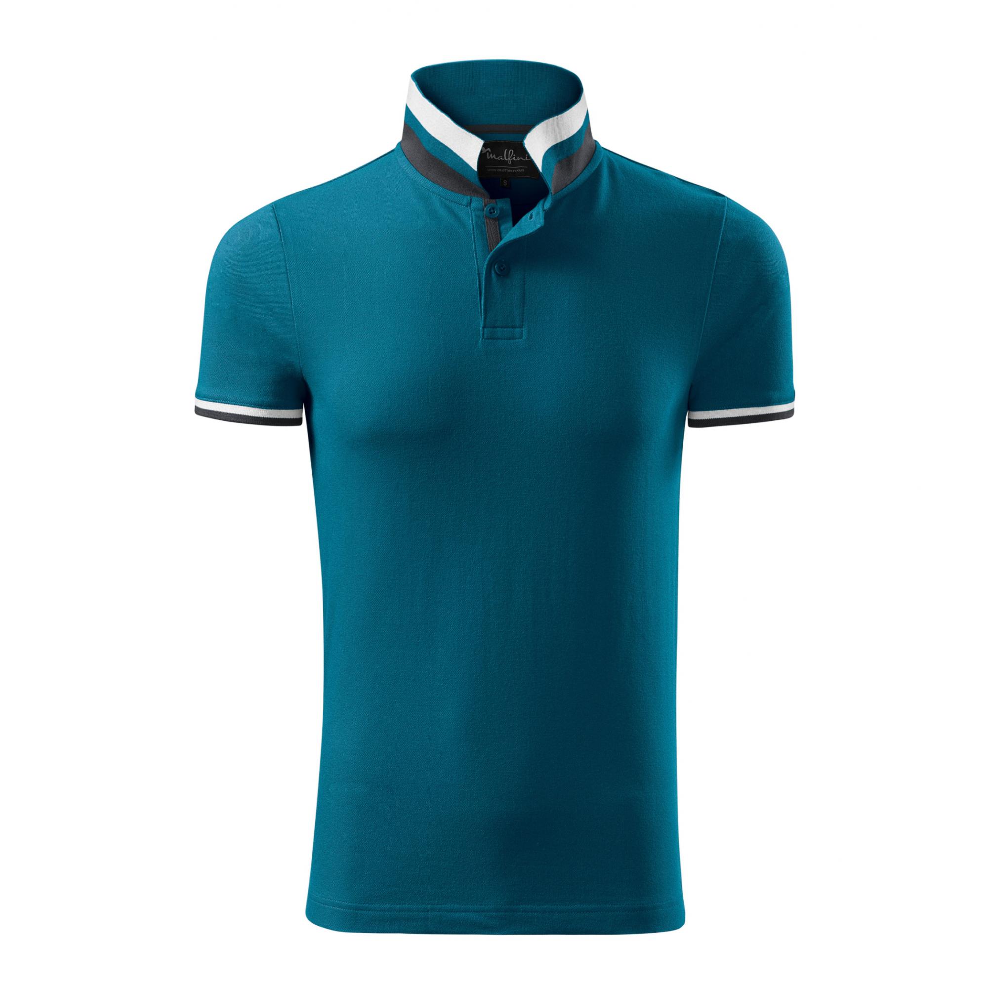 Tricou polo pentru bărbaţi Collar Up 256 Albastru petrol S