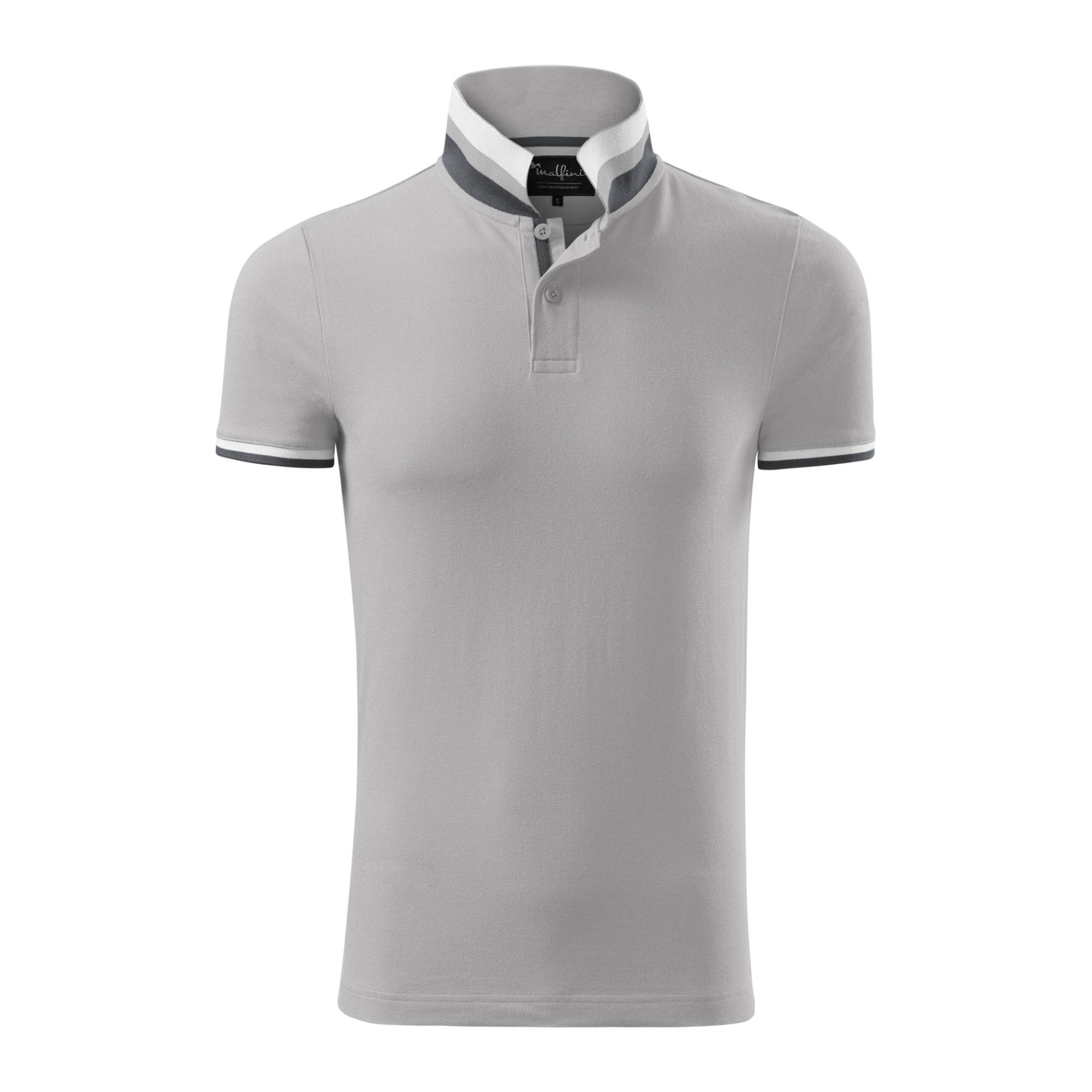 Tricou polo pentru bărbaţi Collar Up 256 Silver gray L