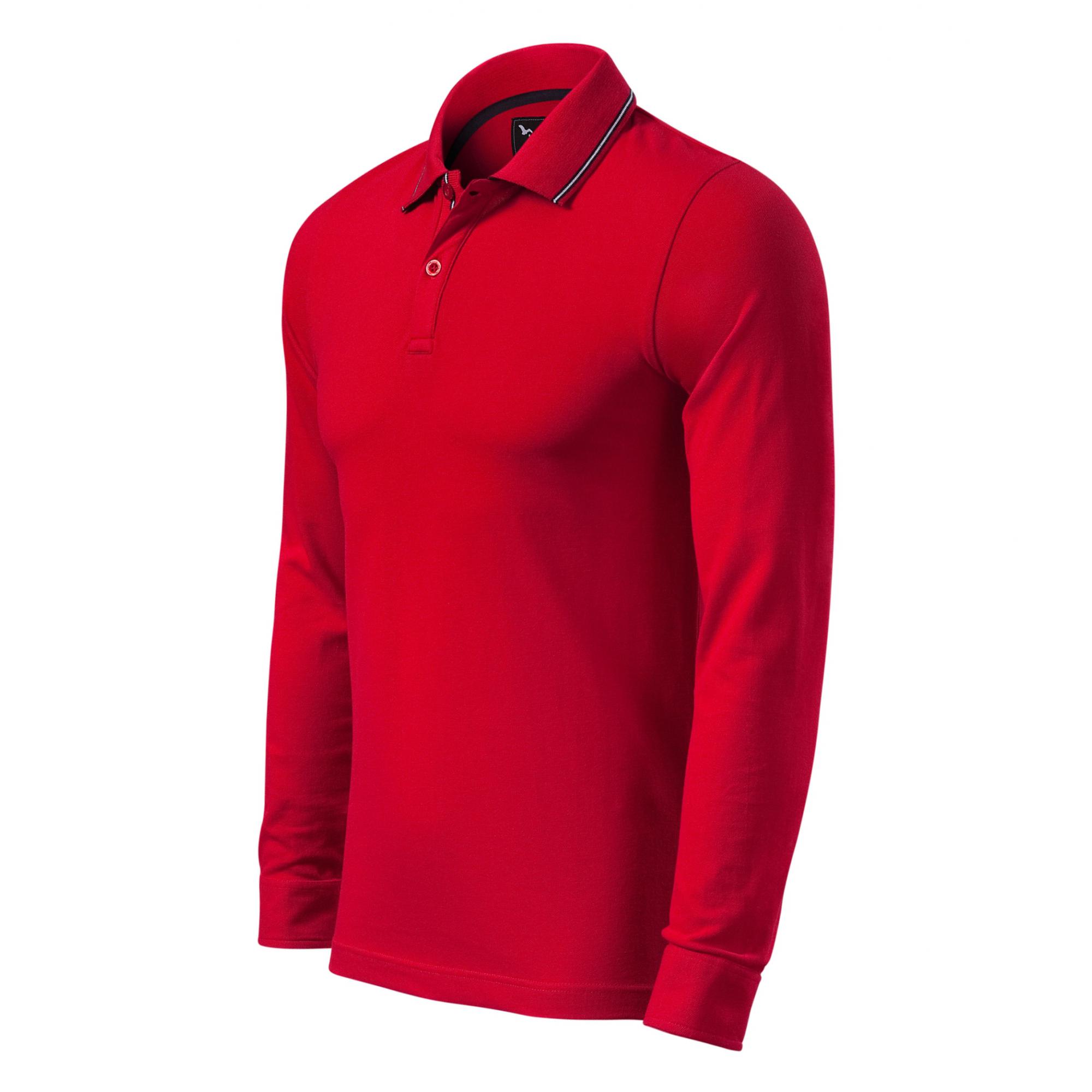 Tricou polo pentru bărbaţi Contrast Stripe LS 258 Formula red