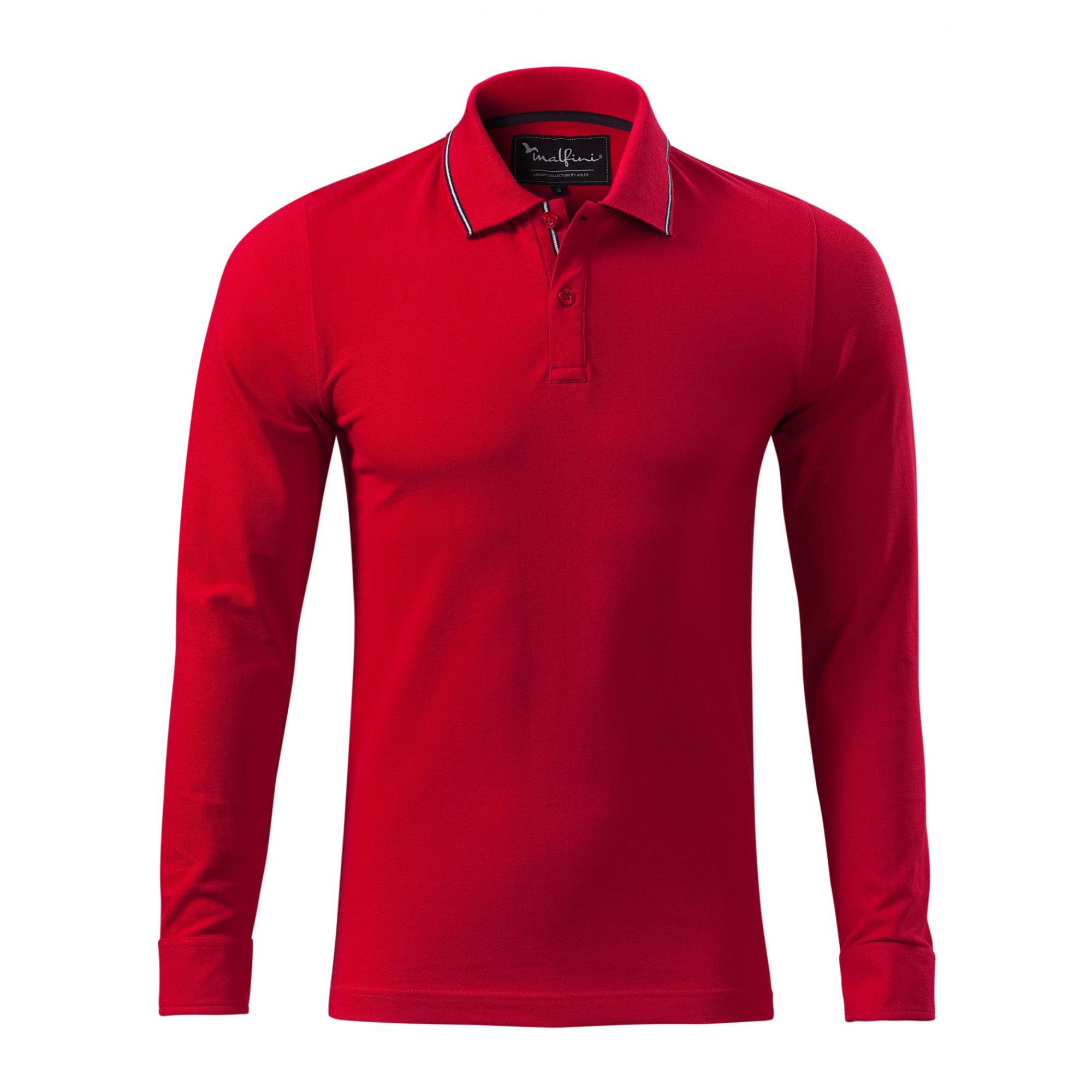 Tricou polo pentru bărbaţi Contrast Stripe LS 258 Formula red M