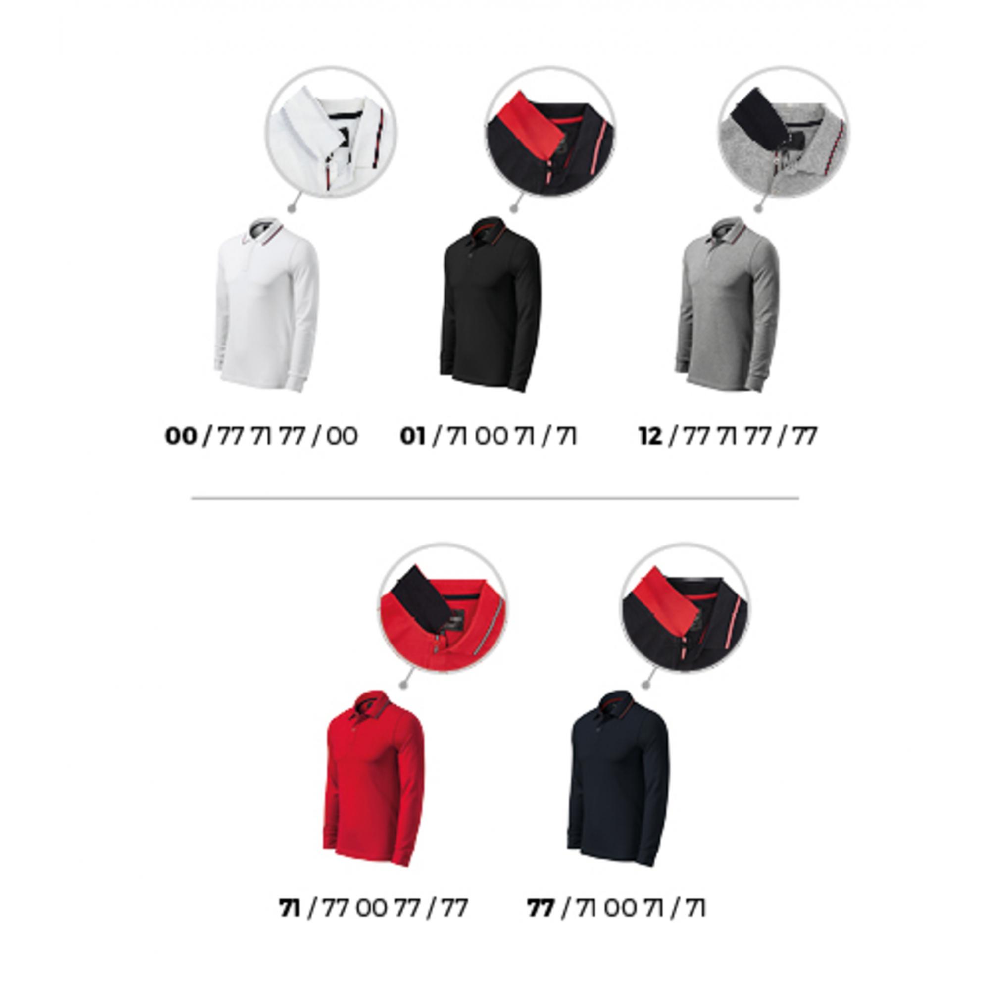 Tricou polo pentru bărbaţi Contrast Stripe LS 258 Formula red M