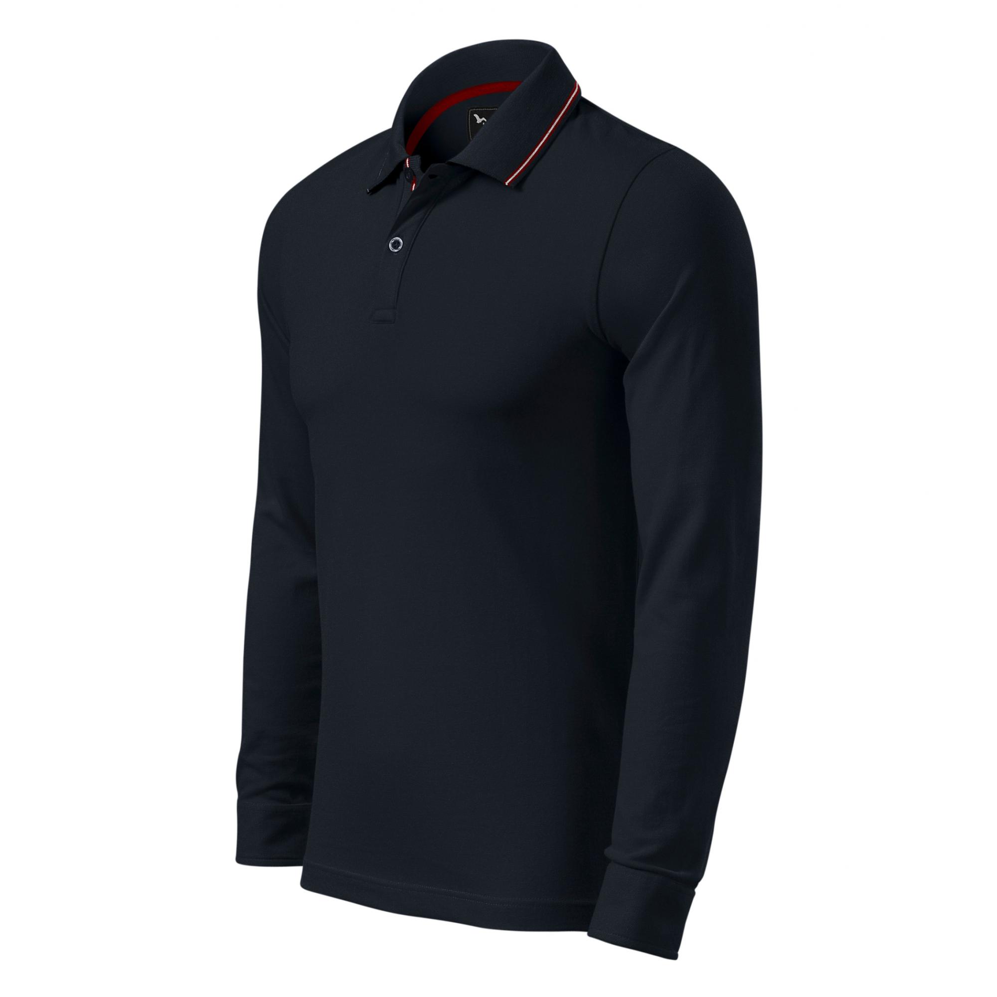 Tricou polo pentru bărbaţi Contrast Stripe LS 258 Dark navy