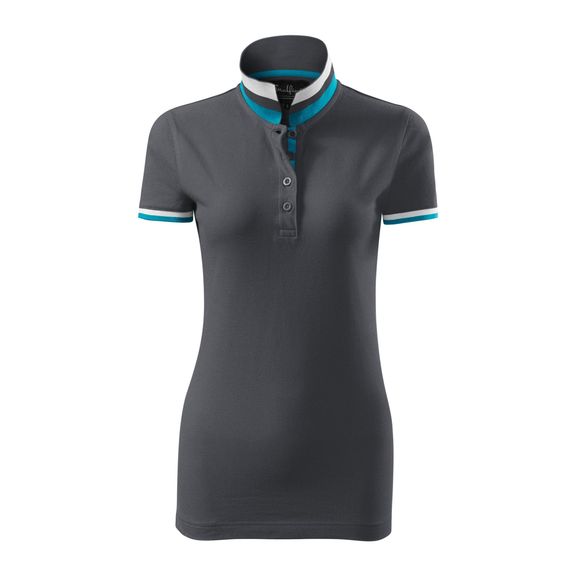 Tricou polo pentru damă Collar Up 257 Light anthracite XS