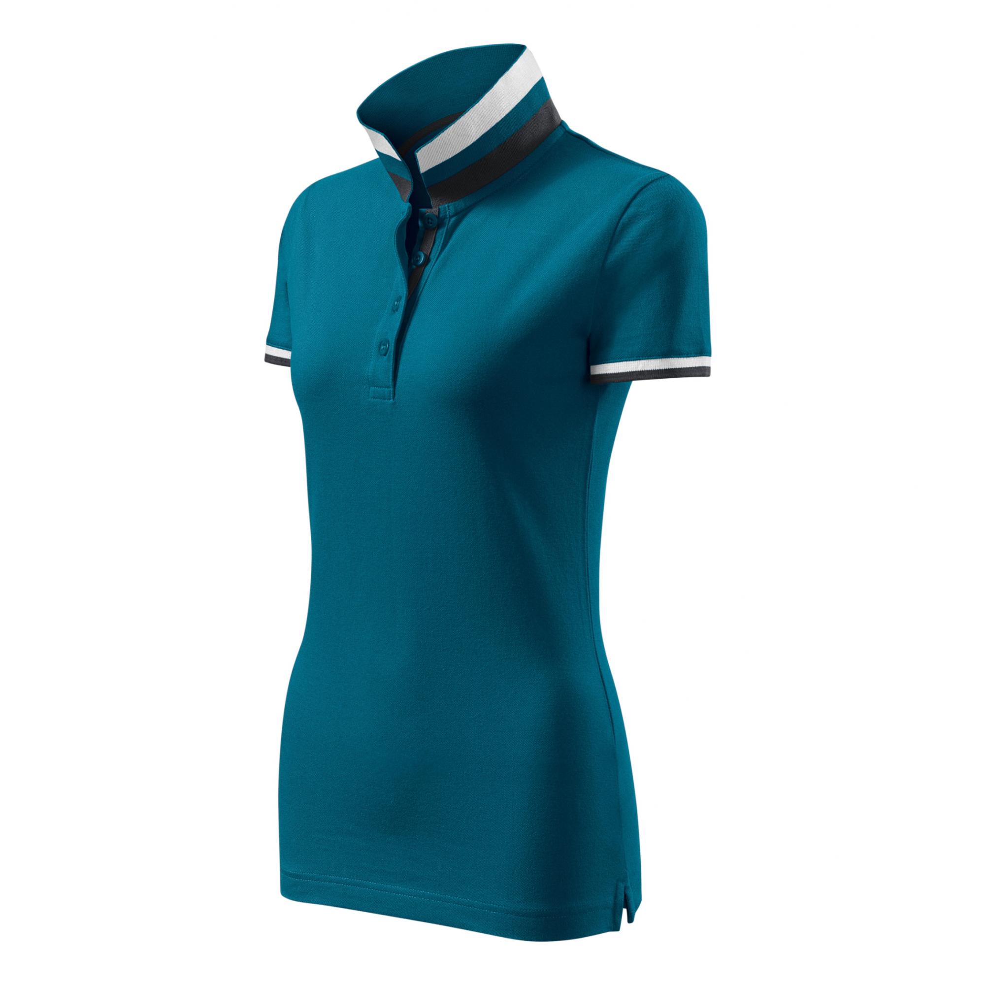 Tricou polo pentru damă Collar Up 257 Albastru petrol