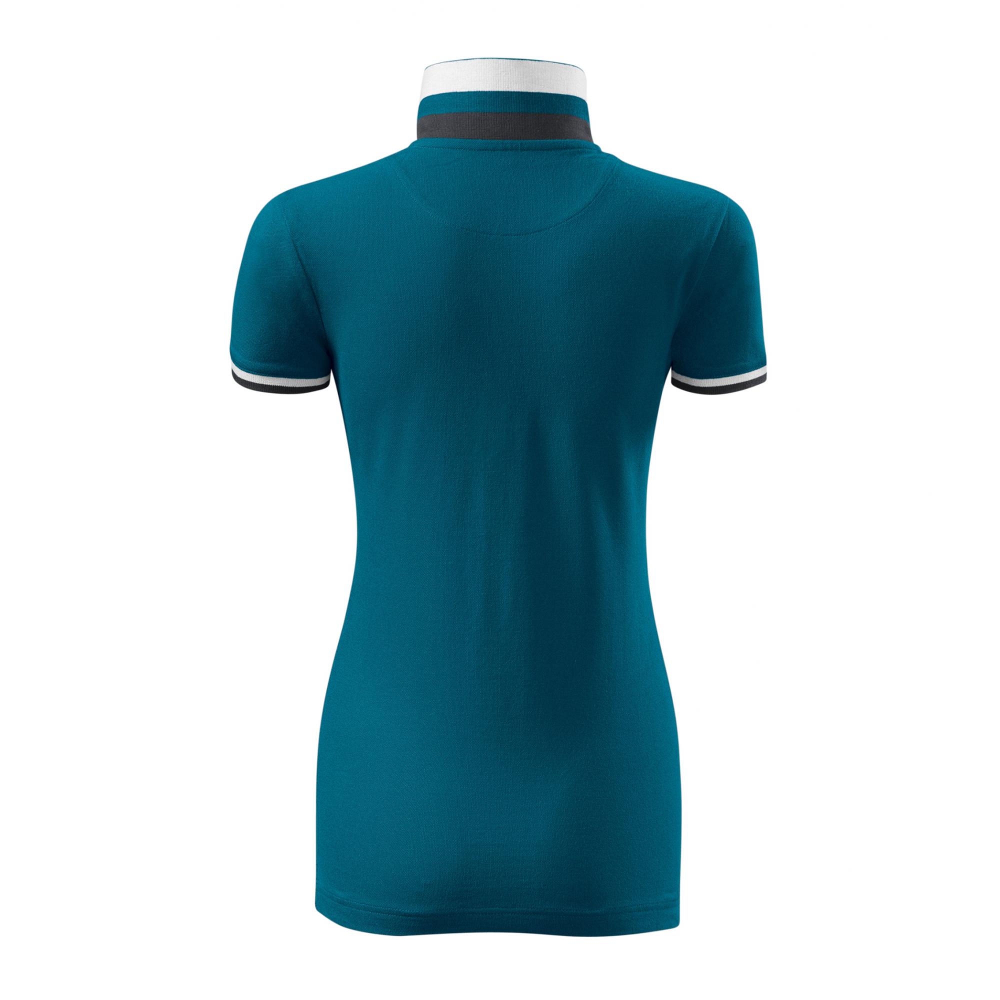 Tricou polo pentru damă Collar Up 257 Albastru petrol XXL