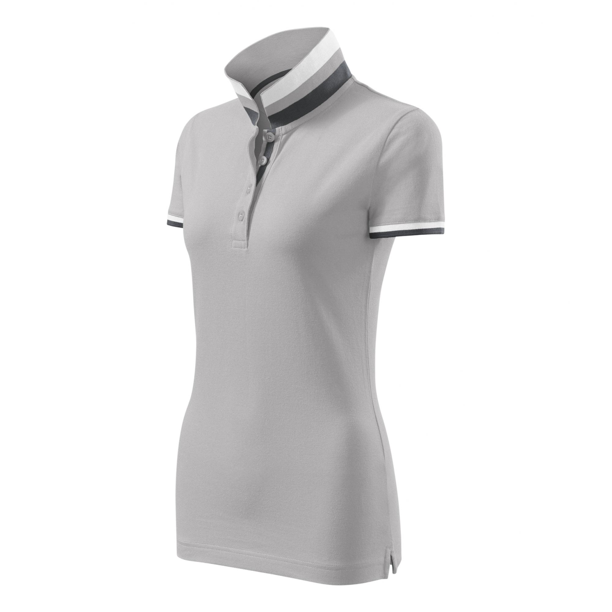 Tricou polo pentru damă Collar Up 257 Silver gray