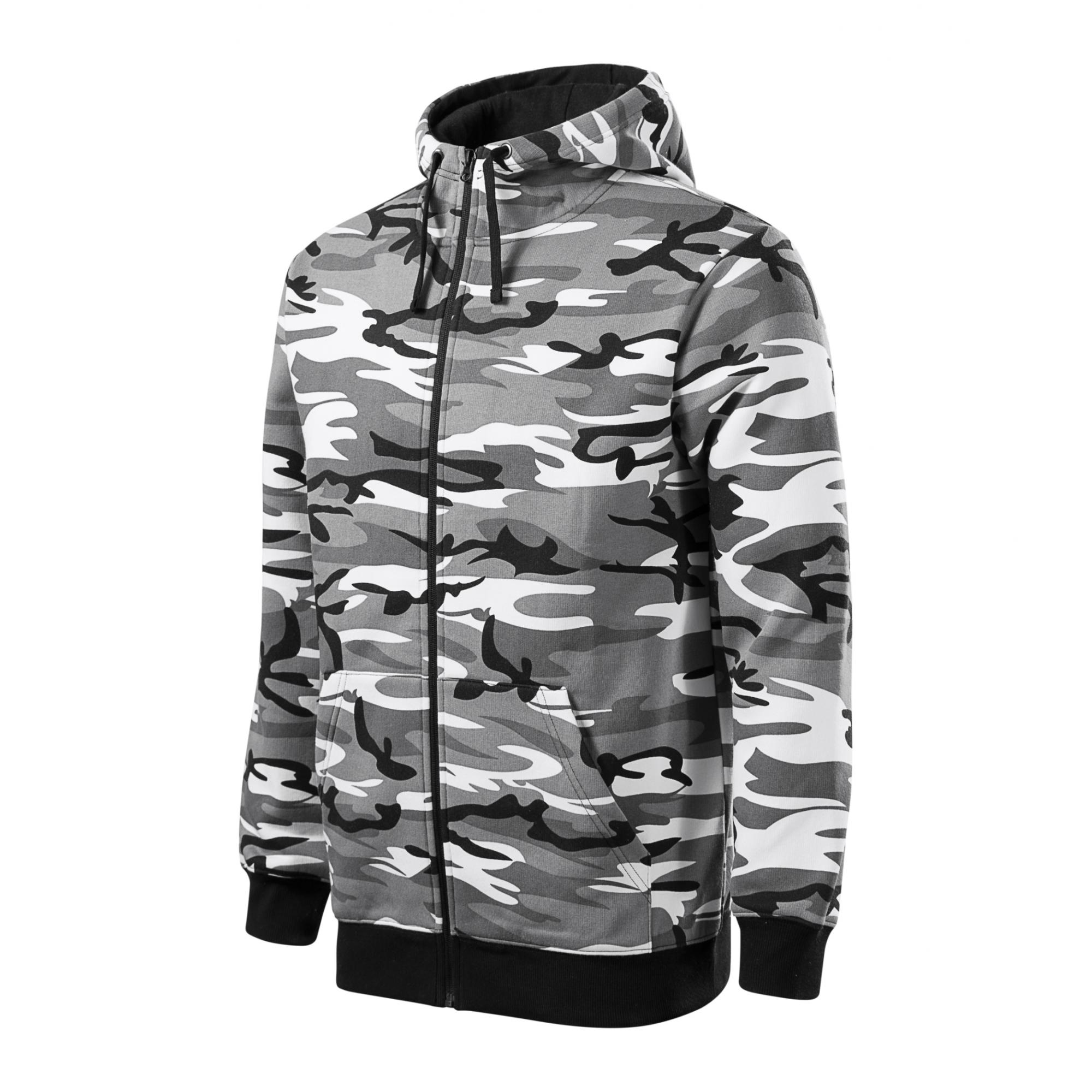 Hanorac pentru bărbaţi Camo Zipper C19 Camuflaj gri