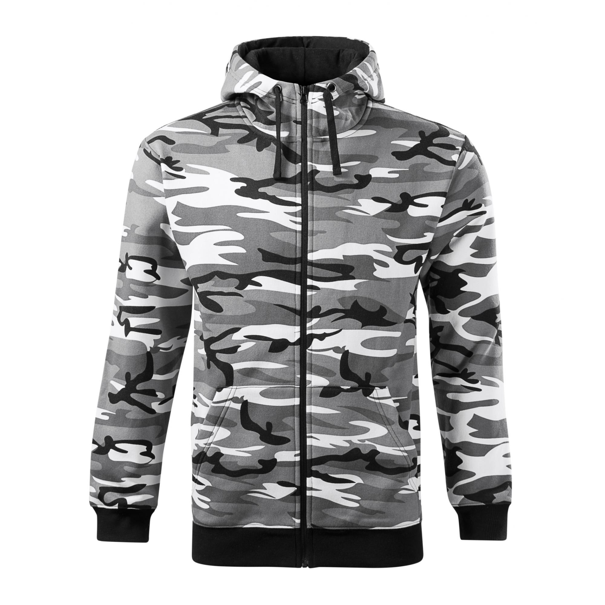 Hanorac pentru bărbaţi Camo Zipper C19 Camuflaj gri XXL