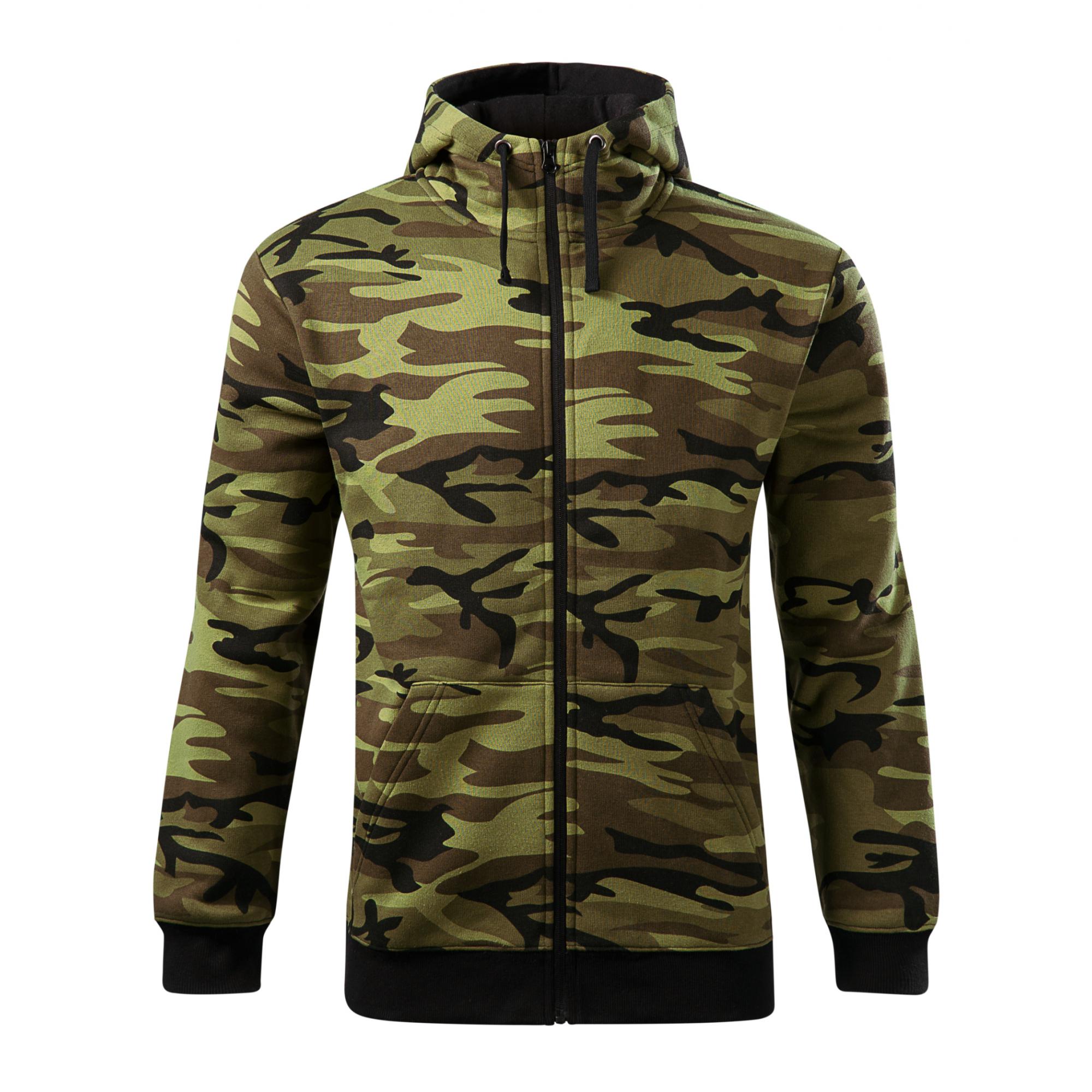 Hanorac pentru bărbaţi Camo Zipper C19 Camuflaj verde 3XL