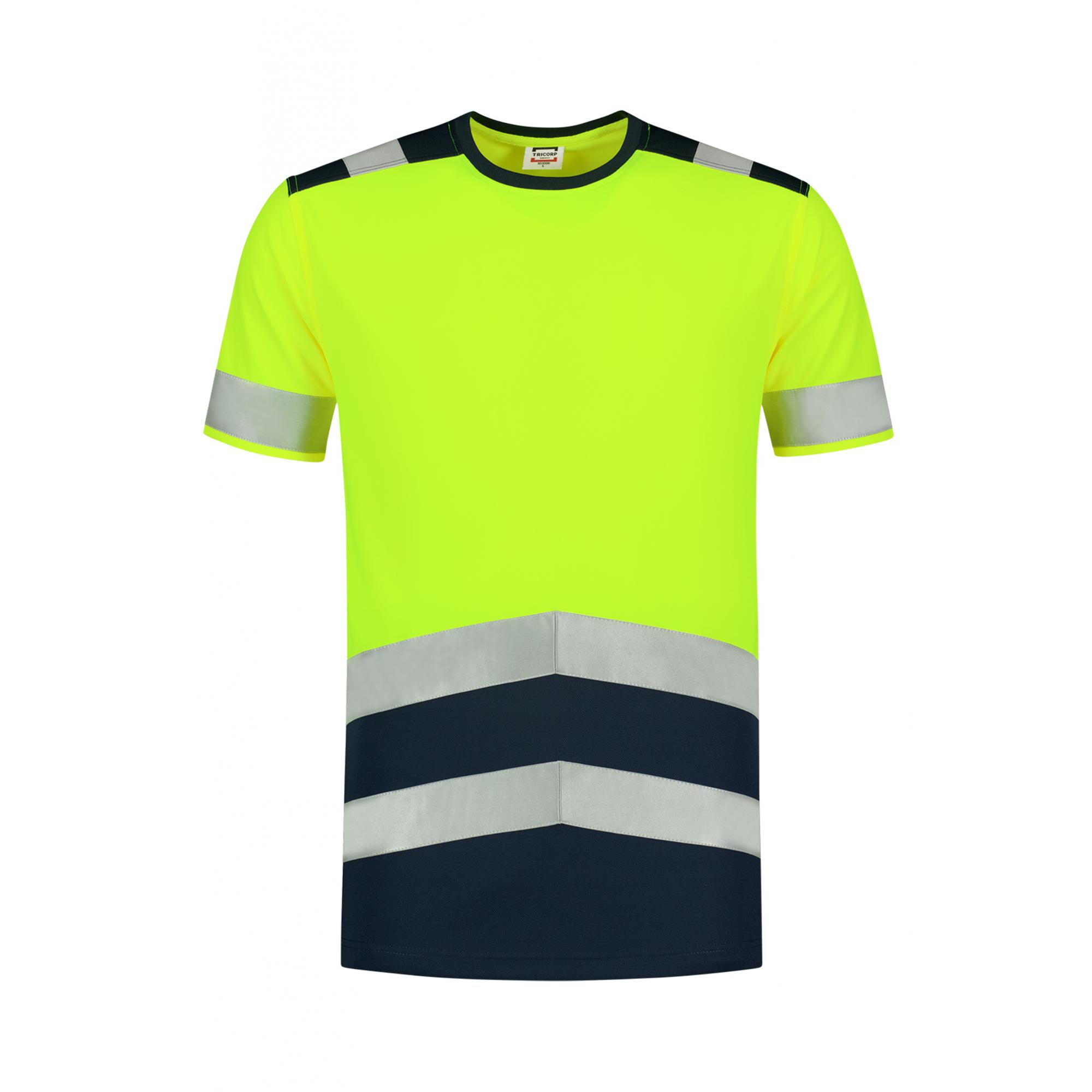 Tricou unisex T-Shirt High Vis Bicolor T01 Galben S