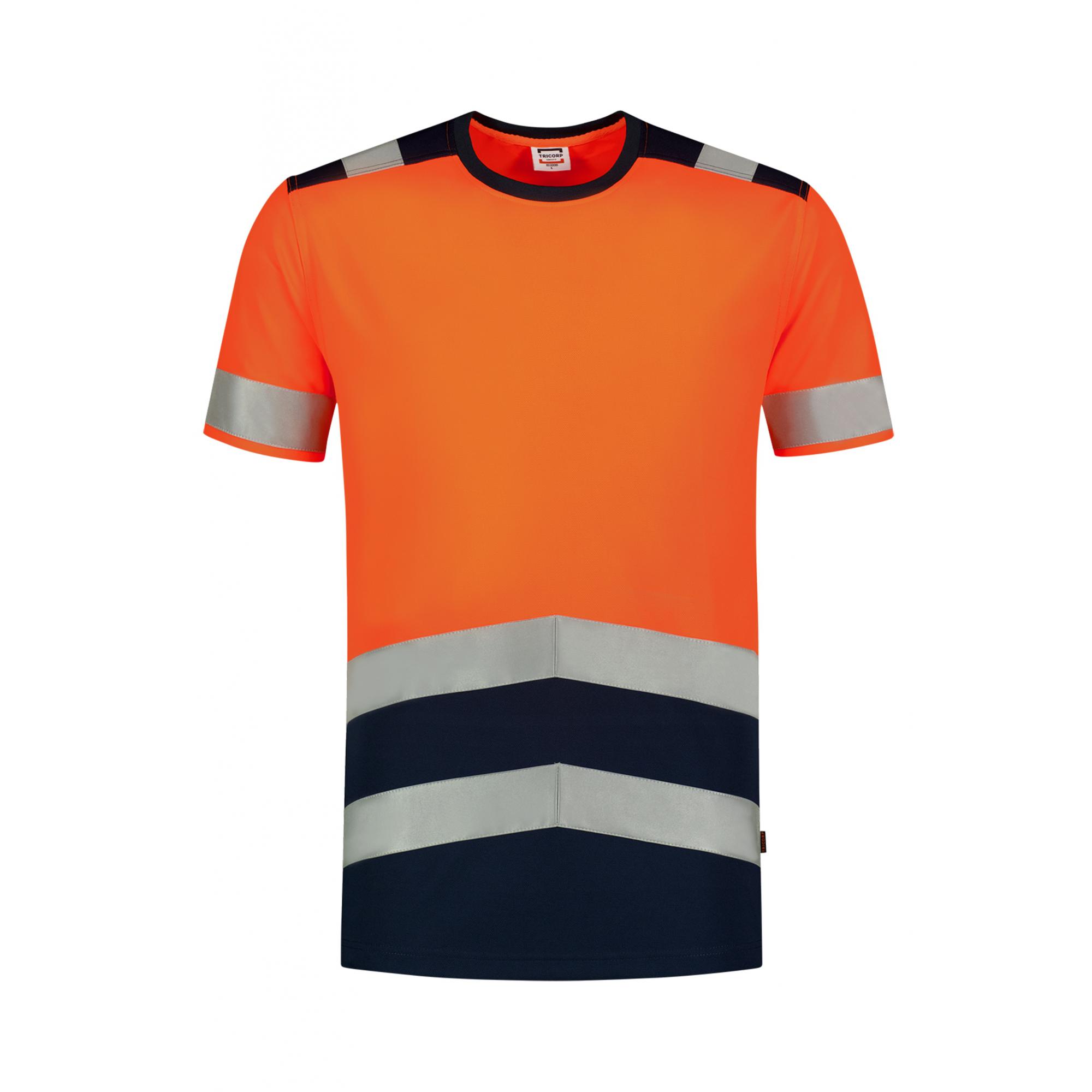 Tricou unisex T-Shirt High Vis Bicolor T01 Portocaliu M