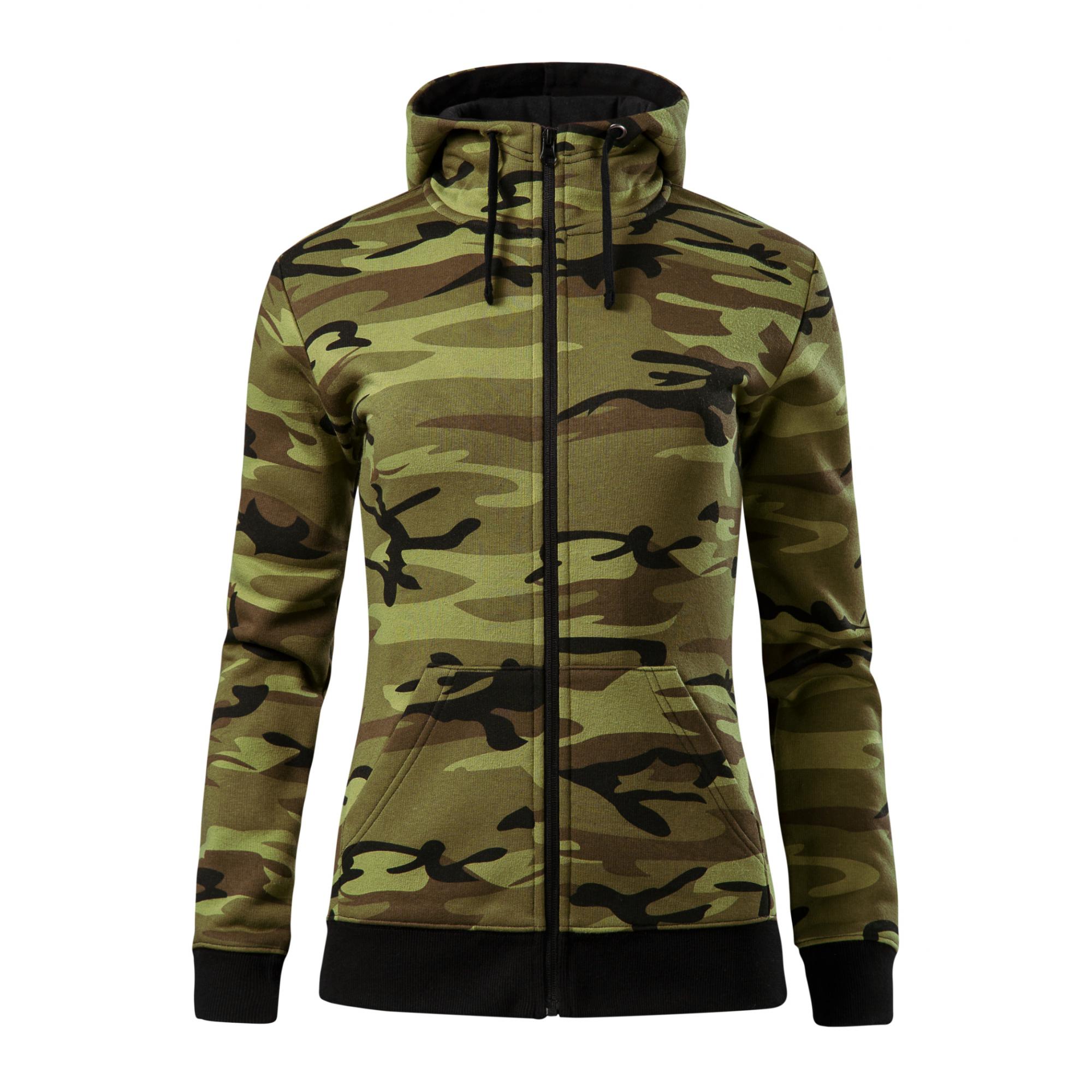 Hanorac pentru damă Camo Zipper C20 Camuflaj verde L