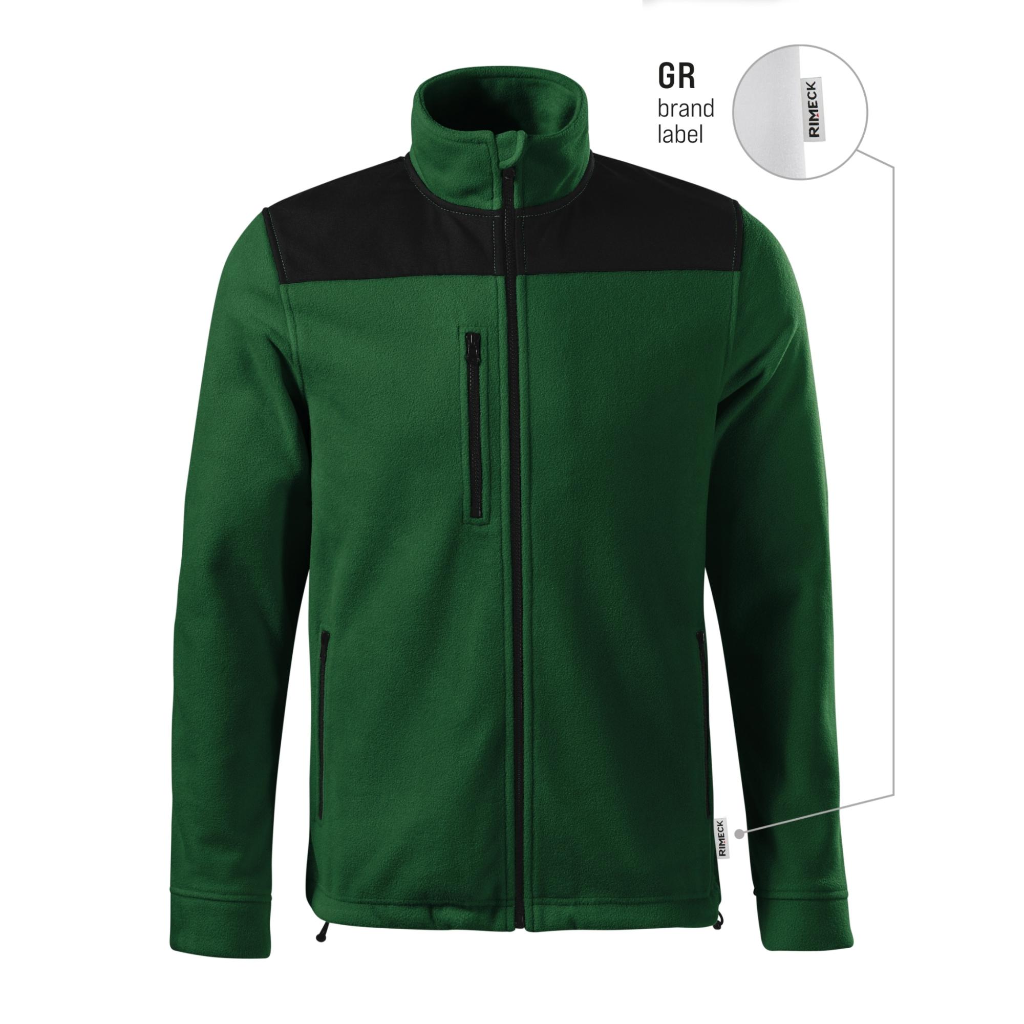 Jachetă fleece unisex Effect 530 verde sticlă 06 (brand label) 3XL