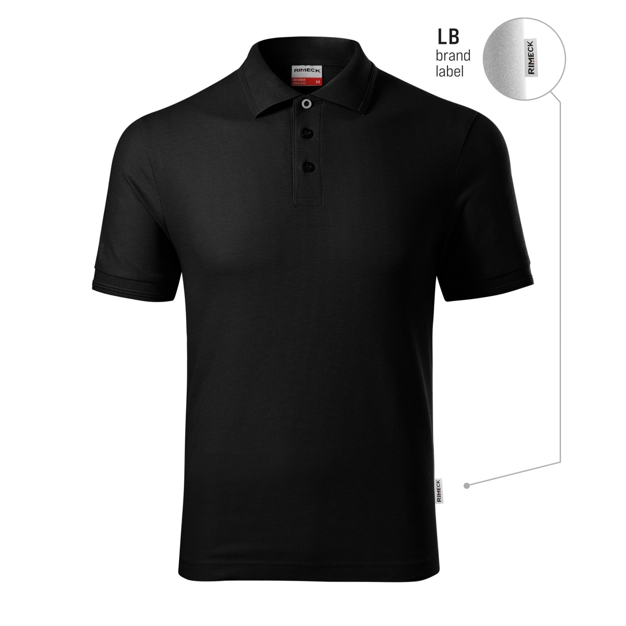 Tricou polo pentru bărbaţi Reserve R22 negru 01 (brand label) XL