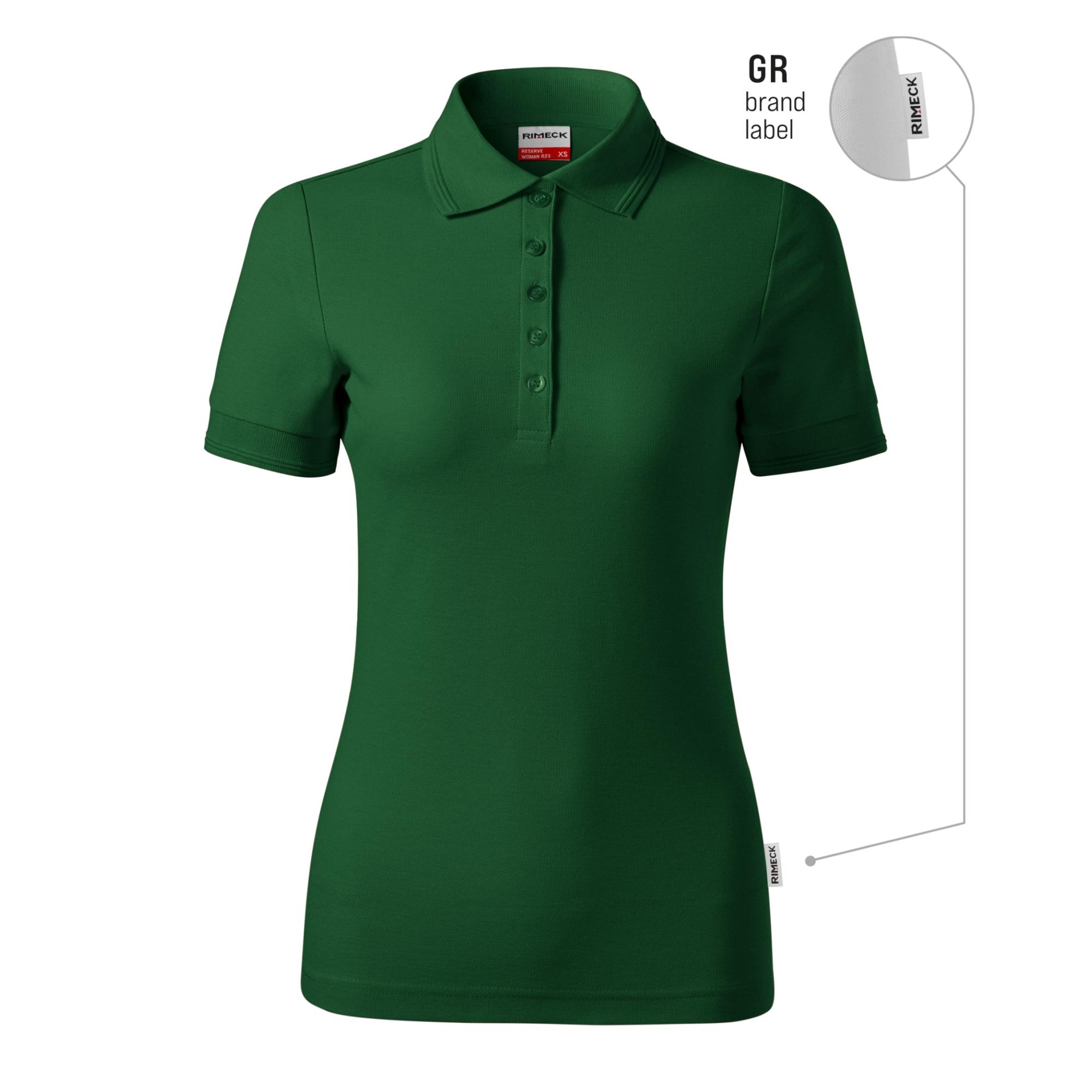 Tricou polo pentru damă Reserve R23 verde sticlă 06 (brand label) L
