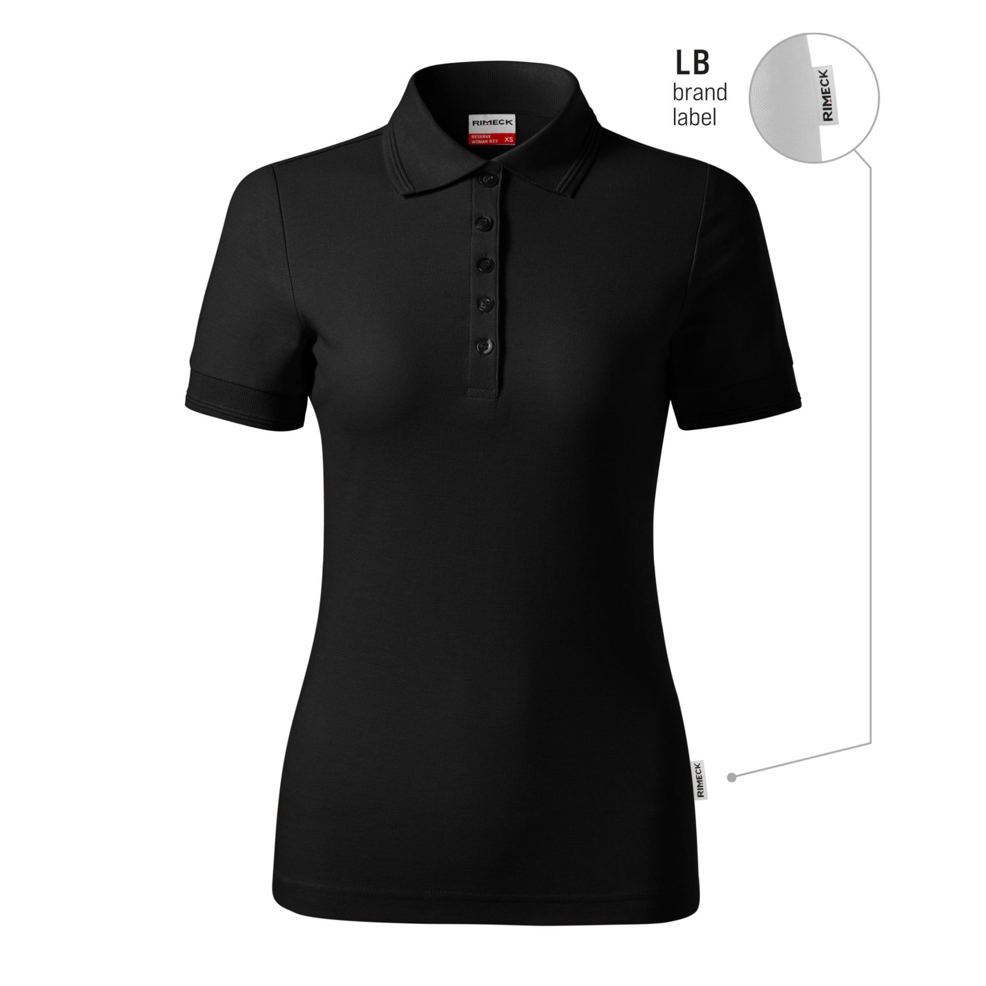 Tricou polo pentru damă Reserve R23 negru 01 (brand label) L