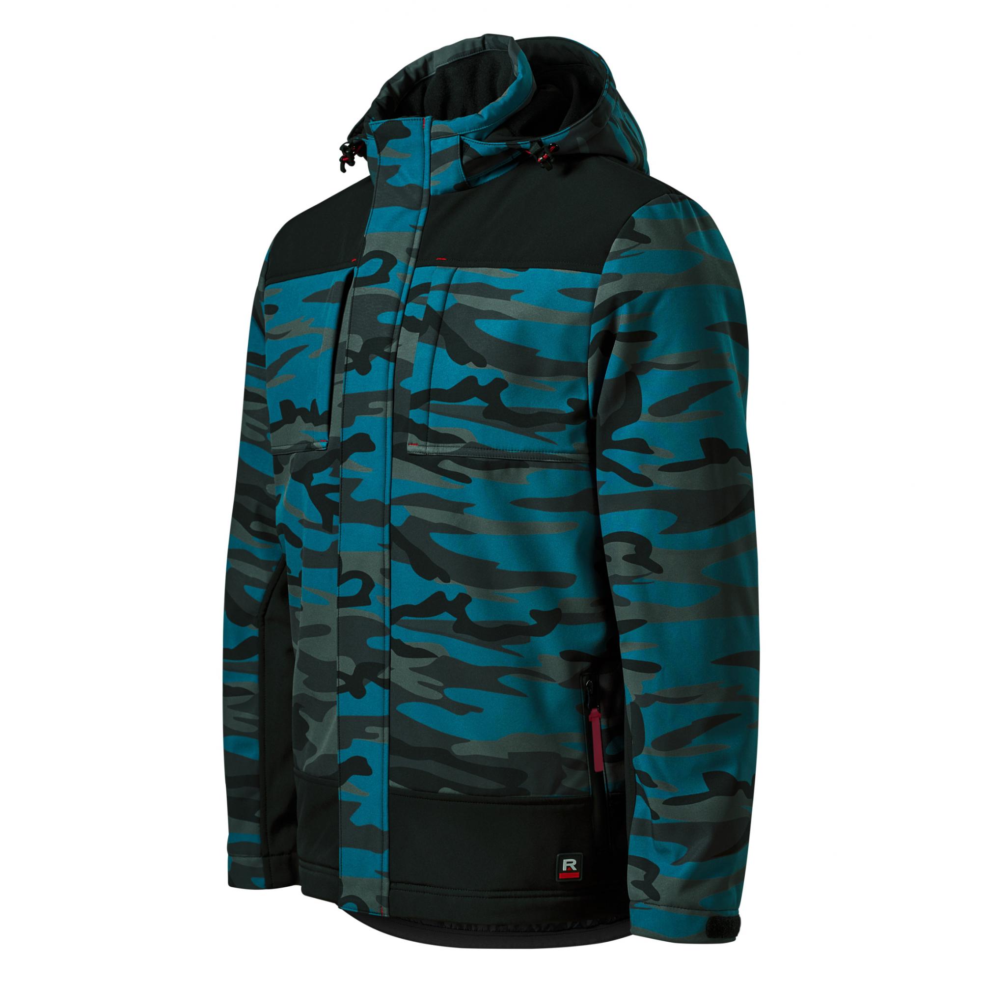 Jachetă softshell de iarnă pentru bărbaţi Vertex Camo W56 camouflage petrol XXL