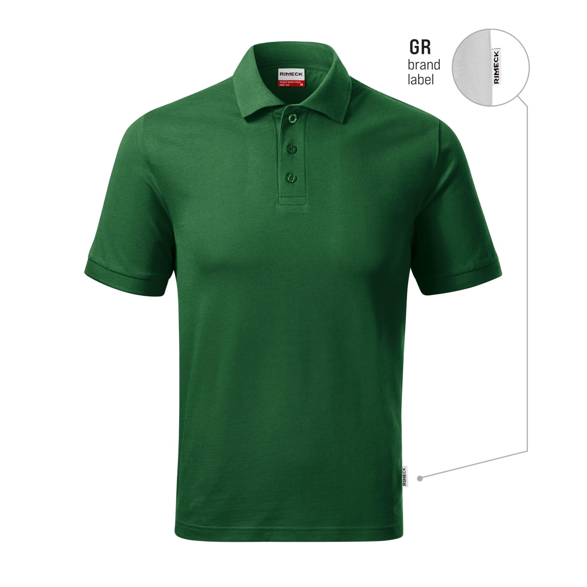 Tricou polo pentru bărbaţi Resist Heavy Polo R20 verde sticlă 06 (brand label) L