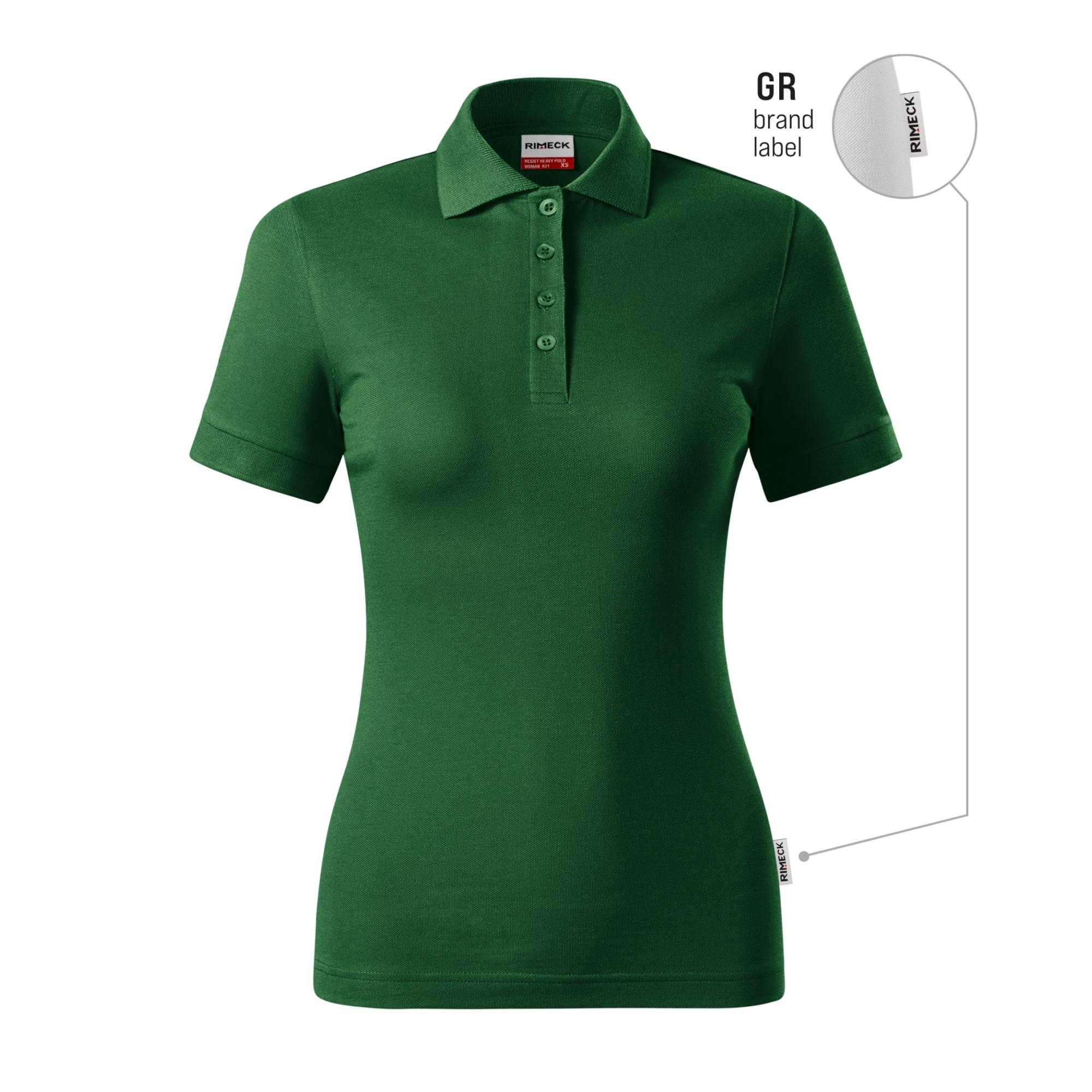 Tricou polo pentru damă Resist Heavy Polo R21 verde sticlă 06 (brand label) M