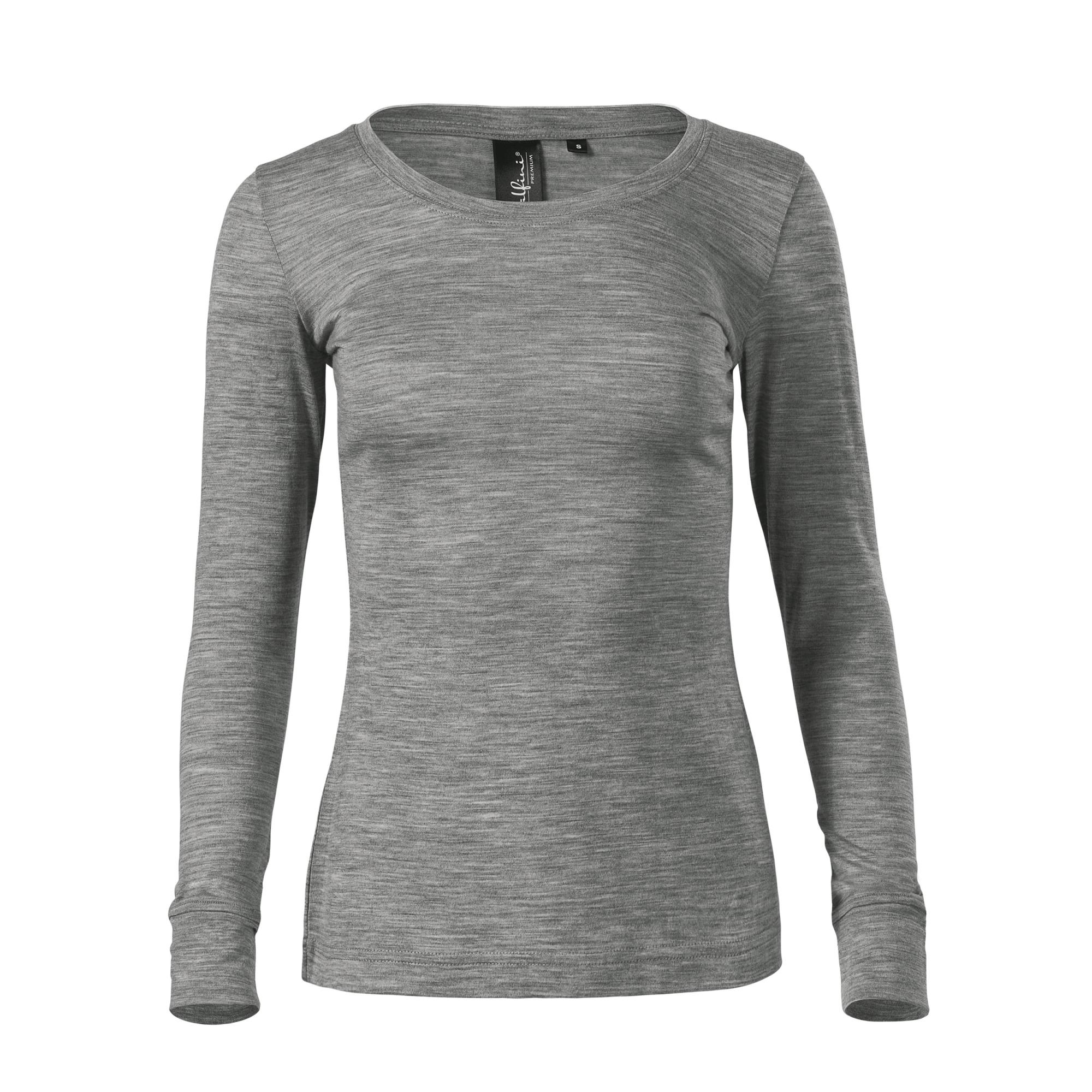 Tricou pentru damă Merino Rise LS 160 Gri închis XL